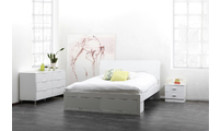 Lit design laqu&eacute; blanc 2 personnes 160x200 NOHA