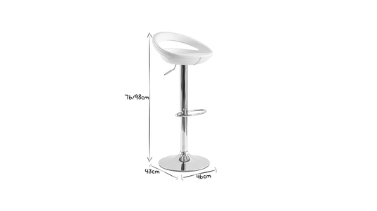 Lot 2 de tabourets de bar / cuisine COMET revetement pvc blanc image 1