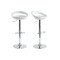 Lot 2 de tabourets de bar / cuisine COMET revetement pvc blanc image pub1