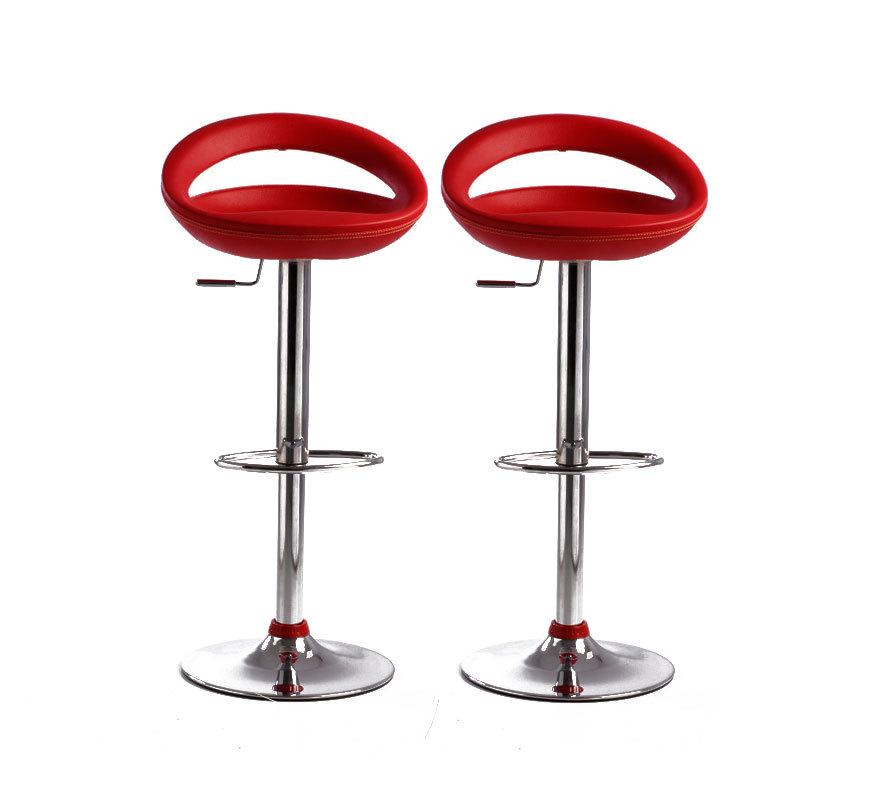 Lot 2 de tabourets de bar / cuisine COMET revetement pvc rouge image 1