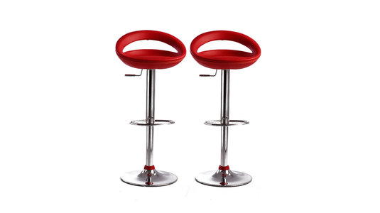 Lot 2 de tabourets de bar / cuisine COMET revetement pvc rouge image 1