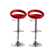 Lot 2 de tabourets de bar / cuisine COMET revetement pvc rouge image pub1