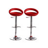 Lot 2 de tabourets de bar / cuisine COMET revetement pvc rouge image pub1