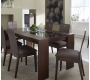 Lot de 2 chaises cuisine / salle &agrave; manger BELLA coloris ch&ecirc;ne moyen  - assise brun fonc&eacute;