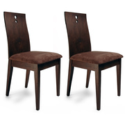 Lot de 2 chaises cuisine / salle &agrave; manger BELLA coloris chocolat  - assise brun fonc&eacute; image pub1