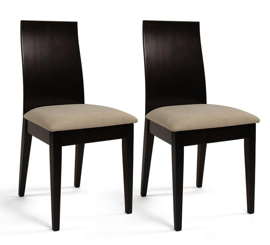 Lot de 2 chaises cuisine / salle &agrave; manger EVA ch&ecirc;ne malaisien  - coloris wenge