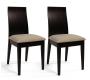 Lot de 2 chaises cuisine / salle &agrave; manger EVA ch&ecirc;ne malaisien  - coloris wenge