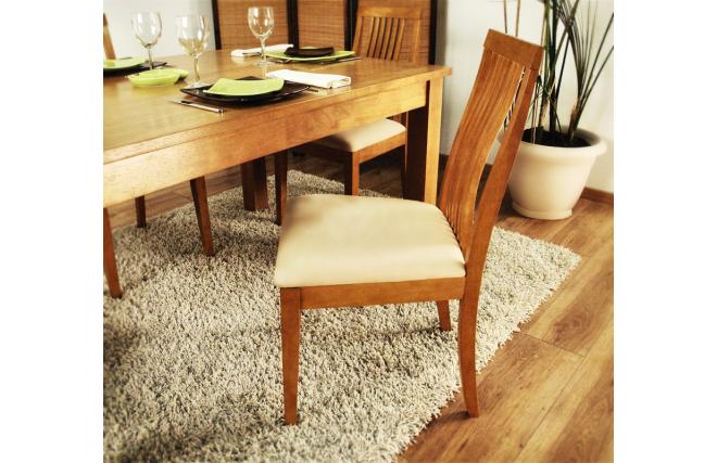 Lot de 2 chaises cuisine / salle &agrave; manger JILLI ch&ecirc;ne malaisien  Coloris ch&ecirc;ne Clair