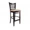 Lot de 2 chaises de bar / cuisine Ellen en ch&ecirc;ne massif - wenge - assise claire