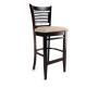 Lot de 2 chaises de bar / cuisine Ellen en ch&ecirc;ne massif - wenge - assise claire