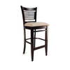 Lot de 2 chaises de bar / cuisine Ellen en ch&ecirc;ne massif - wenge - assise claire image pub1