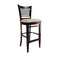 Lot de 2 chaises de bar / cuisine Ellen en ch&ecirc;ne massif - wenge - assise claire