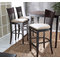 Lot de 2 chaises de bar Ellen en ch&ecirc;ne massif - coloris wenge
