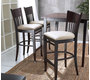 Lot de 2 chaises de bar Ellen en ch&ecirc;ne massif - coloris wenge