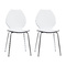 Lot de 2 chaises design cuisine blanches et noires AVA