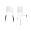 Lot de 2 chaises design cuisine blanches NELLY