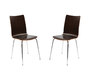 Lot de 2 chaises design cuisine bois chocolat  ELLA