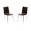 Lot de 2 chaises design cuisine bois chocolat  ELLA