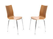 Lot de 2 chaises design cuisine bois coloris naturel ELLA