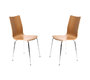Lot de 2 chaises design cuisine bois coloris naturel ELLA