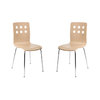 Lot de 2 chaises design cuisine bois coloris naturel TARA