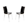 Lot de 2 chaises design cuisine bois noir ELLA