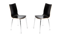 Lot de 2 chaises design cuisine bois noir ELLA