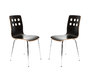 Lot de 2 chaises design cuisine bois noir TARA