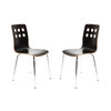 Lot de 2 chaises design cuisine bois noir TARA