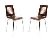Lot de 2 chaises design cuisine chocolat et noir ZENIA