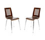 Lot de 2 chaises design cuisine chocolat et noir ZENIA