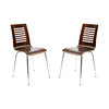 Lot de 2 chaises design cuisine chocolat et noir ZENIA
