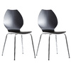 Lot de 2 chaises design cuisine noires et blanches AVA