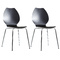 Lot de 2 chaises design cuisine noires et blanches AVA