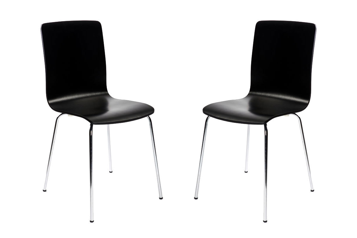 Lot de 2 chaises design cuisine noires NELLY