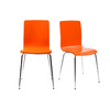 Lot de 2 chaises design cuisine oranges NELLY