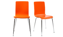 Lot de 2 chaises design cuisine oranges NELLY