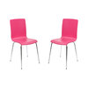 Lot de 2 chaises design cuisine roses NELLY