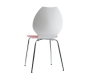 Lot de 2 chaises design cuisine rouges et blanches AVA