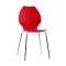 Lot de 2 chaises design cuisine rouges et blanches AVA