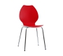 Lot de 2 chaises design cuisine rouges et blanches AVA