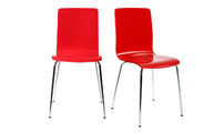 Lot de 2 chaises design cuisine rouges NELLY