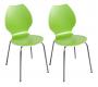 Lot de 2 chaises design cuisine vertes et blanches AVA