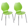 Lot de 2 chaises design cuisine vertes et blanches AVA