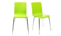 Lot de 2 chaises design cuisine vertes pomme NELLY