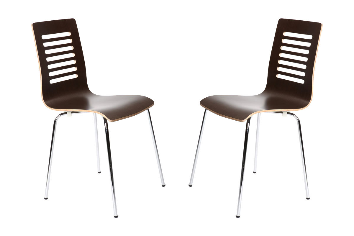 Lot de 2 chaises design cuisine weng&eacute; ZENIA