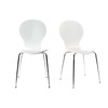 Lot de 2 chaises design empilables blanches NEW ABIGAIL
