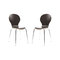 Lot de 2 chaises design empilables bois marron fonc&eacute; NEW ABIGAIL