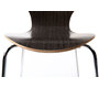 Lot de 2 chaises design empilables bois marron fonc&eacute; NEW ABIGAIL