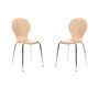 Lot de 2 chaises design empilables bois naturel NEW ABIGAIL